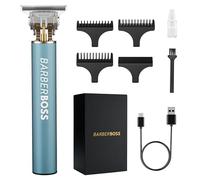 Barberboss Beard Trimmer Men Cordless Hair Clippers: Haircut Clippers, Precision Hair Trimmer, Detail Trimmer, QR-2077 (Blue)