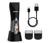 BarberBoss Body Clipper for Men, Body Groomer, Waterproof Trimmer for Men: Face, Body & Groin Hair Shaver with Ceramic Blades, USB-C Charging & LED Display, Cordless Groomer Kit