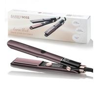 BarberBoss Ceramic Hair Straightener, Flat Iron with Floating Ceramic Plates, Negative Ion & Keratin Infusion for All Hair Types, Salon-Grade Styling Tool for Hair, Purple (QR-8411, Purple)