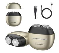 BarberBoss Compact Shaver for Men, Sensor Electric Shaver, Men’s Smart Touch-Swipe Rotary Razor with Dual-Ring Floating Head, 9000 RPM Motor, Magnetic Blade System, QR-2712