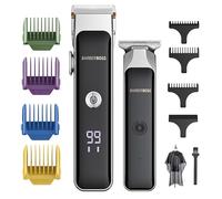 BarberBoss Cordless Beard & Hair Clipper Set for Men, Dual Rechargeable Trimmers with Ceramic Blades, Adjustable Speed, Precision Dial, Men’s Facial Hair Trimmer