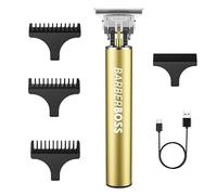 BARBERBOSS Cordless Beard & Hair Trimmer for Men, Lightweight T-Blade Clipper, 3 Guide Combs, Men’s Detail Groomer, USB Rechargeable Grooming Tool for Face & Hairline