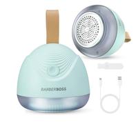 BarberBoss Cordless Fabric Shaver, Rechargeable Fuzz Remover, Lint Remover with Transparent Lint Container, 90-Minute Runtime and Fast USB Charging, QR-3103, Green