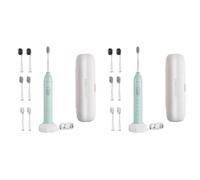 BarberBoss Electric Toothbrush - Revolutionary Oscillating & Vibrating Technology, 6 Premium Brush Heads, 45-Day Battery Life, Travel-Friendly, IPX7 Waterproof, Smart Timer (Pack of 2)