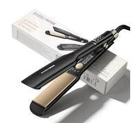 BarberBoss Floating Ceramic Plate Hair Straightener, Negative Ionic & Keratin Care for Smooth and Frizz-Controlled Hair, Adjustable Heat Professional Flat Iron (QR-8422, Black)