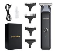Barberboss Grooming Kit for Men: Hair and Beard Trimmer with 4 Guide Combs, Cordless Men’s Hair Clippers, Comprehensive Haircut Set for Men