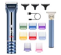 Barberboss Men’s Cordless Hair & Beard Trimmer, Turbo Mode Grooming Kit, 8 Colour Combs, Adjustable Dial, LED Battery Display & Ceramic Blade, Complete Grooming Kit for Men