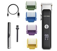 BarberBoss Men’s Facial & Beard Trimmer, Compact Hair Clipper with Adjustable Dial, Dual Speed Control, Men’s Beard Grooming Tool, Hair Groomer Men