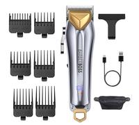 Barberboss Men’s Hair & Beard Trimmer Kit, Cordless Men’s Clipper, Hair Trimmer with Adjustable Dial, 6 Comb Guards, USB Charging & LED Display, Complete Grooming Set for Men