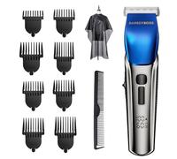 BarberBoss Men’s Hair & Beard Trimmer Set, Hair Grooming Kit, Adjustable Speed Clippers with Ceramic Cutting Blade, Men’s Hair Clippers, Waterproof Grooming Kit