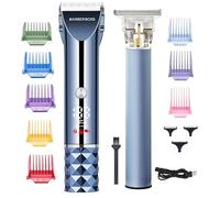 BarberBoss Men’s Hair & Beard Trimmer, Turbo Speed Groomer with LED Display, Adjustable Blade, 8 Guide Combs & USB Rechargeable and Cordless Clipper Kit for Men