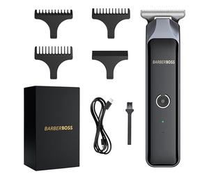 Barberboss Men’s Hair Clippers, Beard and Hair Trimmer Kit with 4 Guide Combs, Men Cordless Clippers, Complete Grooming Set Men Haircut Clippers