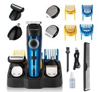 BarberBoss Men's 5 in 1 Grooming Kit, Precision Trimming for Nose, Ear, Hair, Beard, and Body with 39 Length Settings, Precision Control Dial, USB Rechargeable, 100% Waterproof and LED Display
