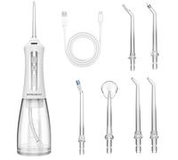 Barberboss Oral Irrigator, Electric Tooth Flosser, 5-Mode Water Flosser for Teeth, Interchangeable Jet Tips, 300ml Tank, LED Indicator, IPX7 Waterproof