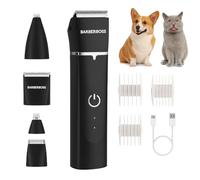 BarberBoss Pet Grooming Clipper, Trimmer for Dogs & Cats, Professional Dog Hair Trimmer Kit for Thick & Matted Fur, Cordless Groomer with Ceramic Blade, Waterproof Pet’s Clipper with Nail Grinder