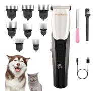 BarberBoss Pet Grooming Clippers, Groomer for Dogs & Cats, Quiet Waterproof Hair Trimmer with Adjustable Lengths, Cordless Pets Clipper, Complete Home Grooming Kit for Pets