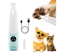 BarberBoss Pet Hair Trimmer, Dog & Cat Grooming Clippers with LED Display, Low Noise Cordless Paw Trimmer, USB Rechargeable, Pet’s Detail Trimmer for Face, Paws, Ears & Body, Dog Hair Shaver, QR-9001