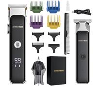 BarberBoss Professional Mens Hair Clippers, Portable Beard Trimmer, Facial Groomer, Cordless Clippers for Men's Haircut