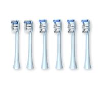 BarberBoss QR-7304 Replacement Toothbrush Heads, Standard (4 Heads) & Mini Brush Heads (2 Heads) with Gentle Bristles, Compatible with BarberBoss Electric Toothbrush (Pack of 6, Sky Blue)