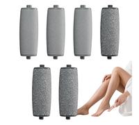 BarberBoss Replacement Roller Heads for Electric Foot File, Compatible with BarberBoss QR-5101, 5102 Foot Models, 3 Fine & 3 Coarse Roller Heads (Pack of 6)