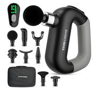 BarberBoss Small Massage Gun, Muscle Massager with 9 Intensity Levels, Portable Handheld Massage Gun with Carry Case, 8 Interchangeable Heads, Muscle Massager with Silicone Grip Design, QR-3641
