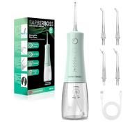 BarberBoss Water Flosser, Cordless Electric Tooth Flosser, 5 Pressure Modes, IPX8 Waterproof Dental Flosser, Portable Oral Irrigator for Gum Care, Teeth Cleaning kit (Pastel Green)