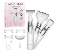 BarberBoss Women’s Electric Shaver, 3-in-1 Portable Lady Shaver, Body, Bikini, Face Womens Groomer, Cordless Wet & Dry Women’s Razor, Facial Hair Remover, USB Rechargeable Ladies Groomer, QR-8003