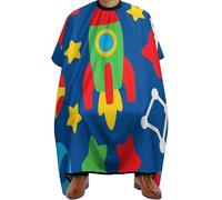 Barbers Cape Astronauts And Satellites From Outer Space Salon Capes Apron Waterproof Cape For Hair Cutting Professional Cutting Gowns For Kids Adults Hairdressers 140X168Cm