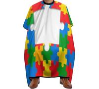 Barbers Cape Autism Awareness Pattern Barber Gown Barber Accessories Cape For Hair Cutting Salon Hairdressers Gown For Coloring Styling Hairdressers Shampoo 140X168Cm
