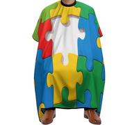 Barbers Cape Autism Awareness Pattern Hairdressers Gown Hair Styling Barber Gown Salon Cape For Hair Cutting For Hairdressers Barbershop Coloring Styling 140X168Cm