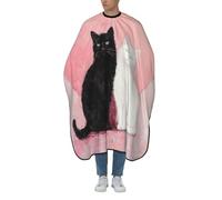 Barbers Cape Black And White Cat Sitting Together Cutting Gowns Unisex Barber Gown Professional Salon Capes Apron For Hairdressers Adults Shampoo 140X168Cm