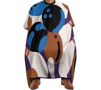 Barbers Cape Bowling Ball Art Barber Gown Barber Accessories Cape For Hair Cutting Professional Hairdressers Gown For Barbershop Adults Hairdressers 140X168Cm
