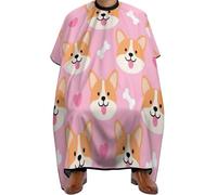 Barbers Cape Cloth Cute Happy Corgi Dog Cape For Hair Cutting Barber Accessories Barber Gown Unisex Salon Capes Apron For Kids Adults Barbershop 140X168Cm
