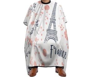 Barbers Cape Eiffel Tower Paris French Macarons Cutting Gowns Unisex Cape For Hair Cutting Salon Hairdressers Gown For Hairdressers Adults Barbershop 140X168Cm