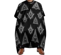 Barbers Cape Freemasonry Freemason Eye Logo Black Salon Capes Apron Salon Cutting Gowns Hair Styling Cape For Hair Cutting For Barbershop Coloring Styling Hairdressers 140X168Cm