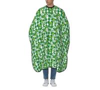 Barbers Cape Green White Checker Flower Pattern Salon Capes Apron Hair Styling Cape For Hair Cutting Professional Cutting Gowns For Coloring Styling Barbershop Shampoo 140X168Cm