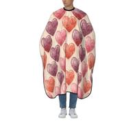 Barbers Cape Heart Watercolor Hearts Barber Gown Barber Accessories Cutting Gowns Unisex Cape For Hair Cutting For Coloring Styling Shampoo Hairdressers 140X168Cm