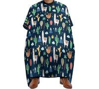 Barbers Cape Llamas Sloths Cactus Pattern Navy Blue Salon Capes Apron Hair Styling Cutting Gowns Unisex Barber Gown For Hairdressers Adults Shampoo 140X168Cm