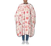 Barbers Cape Pink Paris Eiffel Tower Flower Balloon Salon Capes Apron Professional Cutting Gowns Unisex Barber Gown For Shampoo Adults Barbershop 140X168Cm