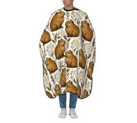 Barbers Cape Serene Capybara And Leafs Cutting Gowns Unisex Salon Capes Apron Hair Styling Barber Gown For Coloring Styling Barbershop Adults 140X168Cm