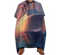 Barbers Cape Titanic Sailing Ship On The Sunset Cutting Gowns Salon Cape For Hair Cutting Barber Accessories Barber Gown For Hairdressers Coloring Styling Adults 140X168Cm