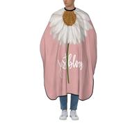 Barbers Cape White Flowers With Words Just Bloom On Pink Cutting Gowns Waterproof Cape For Hair Cutting Salon Barber Gown For Shampoo Coloring Styling Barbershop 140X168Cm