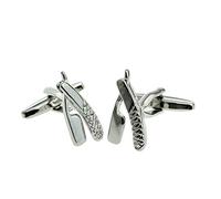 Barbers Cut Throat Razor Design Cufflinks Presented in a Cufflink Box