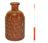 Barber's Handmade Singeing Stick | Turkish Traditional Ear Hair Removal Tool Set | 1x Brown Glass Jar & 1x Singeing Stick