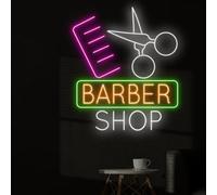 Barbershop Open Neon Sign, 3D Engraved USB Led Sign, Scissors Neon Sign, Open Sign, Hair Salon Sign, Beauty Salon Decor, Barber Shop Decor