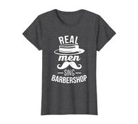 Barbershop Quartet Singing Real Men Sing Barbershop T-Shirt, Women, Dark Heather Grey, X-Small