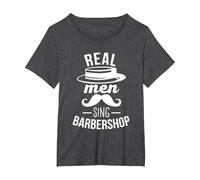 Barbershop Quartet Singing Real Men Sing Barbershop T-Shirt, Women's Plus, Dark Heather Grey, 4X