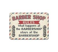 Barbershop Rules What Happens At The Barbershop Stays At The Barbershop Tin Retro Look Decoration Crafts Sign for Home Farm Bedroom Shop Store Bar Pub Man Cave Outside Funny Wall Decor 8"x12"