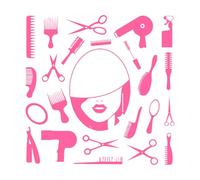 Barbershop Vinyl Wall Decal Hairdresser Beauty Salon Wall Sticker Hair Stylist Wall Art Mural Wallpaper for Shop Window Large - 58x58cm
