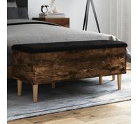 barberton 102cm wooden hallway storage bench in smoked oak